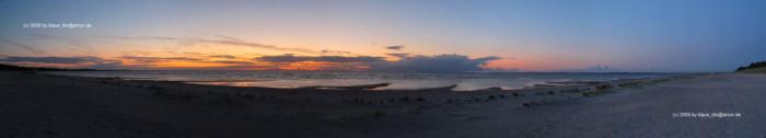 Sonnenuntergang am Strand von Lubmin zwischen Marina und Ort